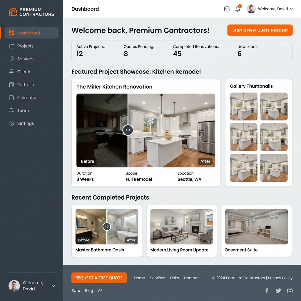 Contractor Website Mockup